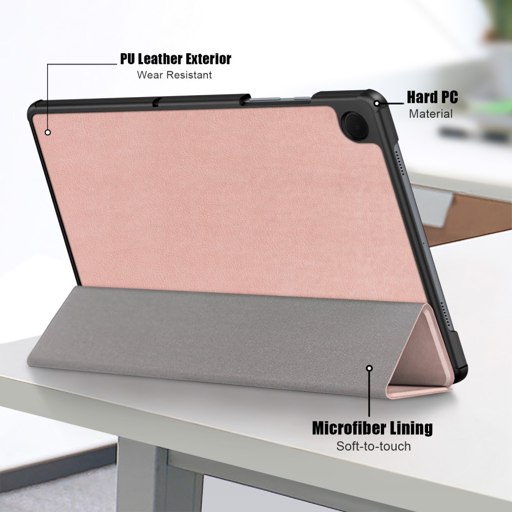 Samsung Galaxy Tab A9 Plus Fodral Tri-Fold PU Lder Rosguld