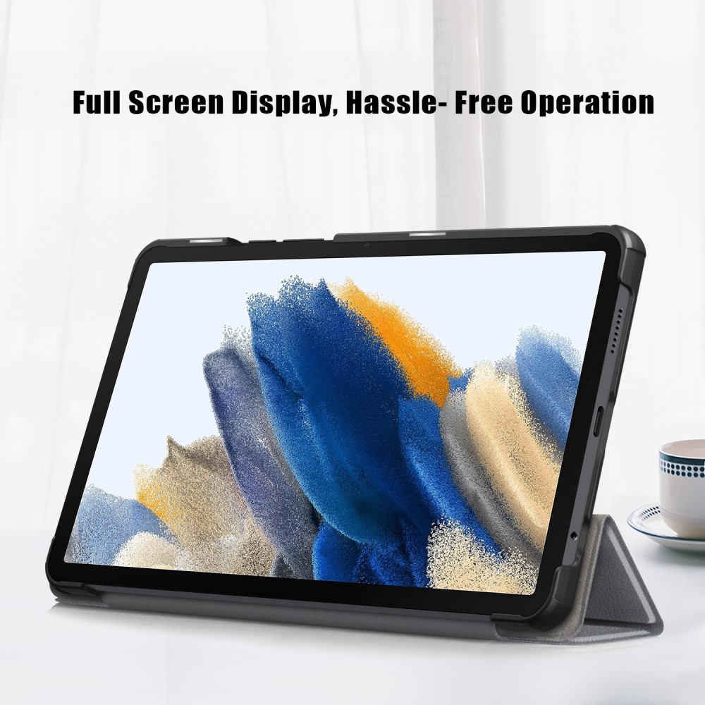 Samsung Galaxy Tab A9 Fodral Tri-Fold PU Lder Gr