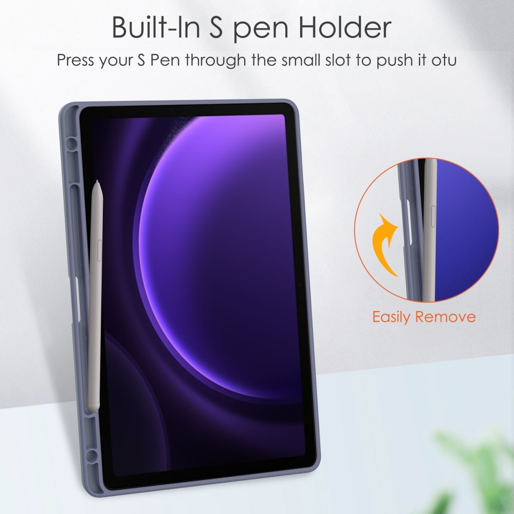 Galaxy Tab S9 FE Fodral Hybrid Pennhllare Lila