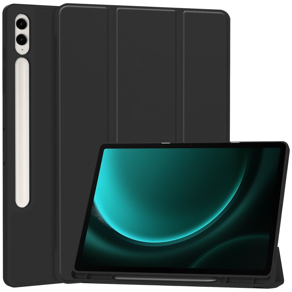 Galaxy Tab S9 FE Plus Fodral Tri-Fold Pennhllare Svart