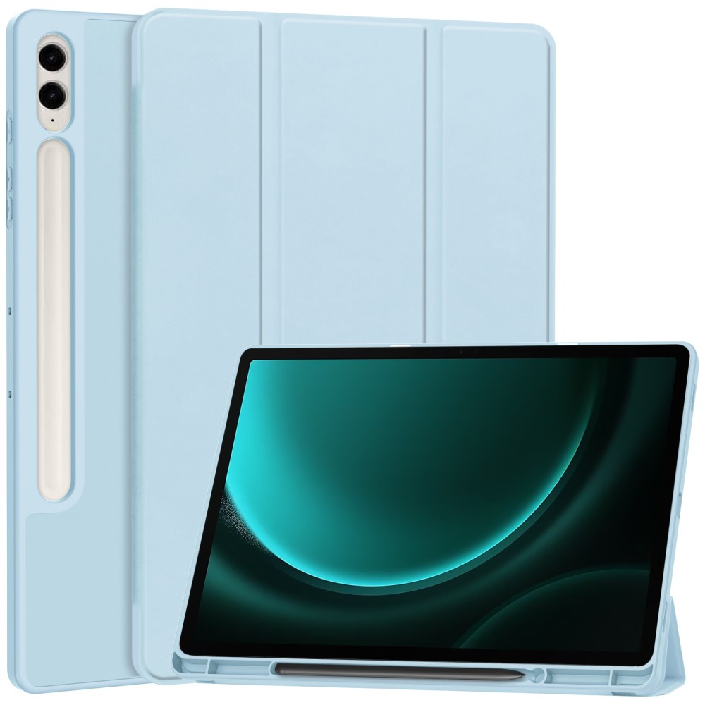 Galaxy Tab S9 FE Plus Fodral Tri-Fold Pennhllare Ljus Bl