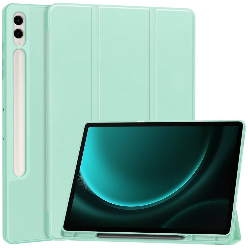 Galaxy Tab S9 FE Plus Fodral Tri-Fold Pennhllare Grn