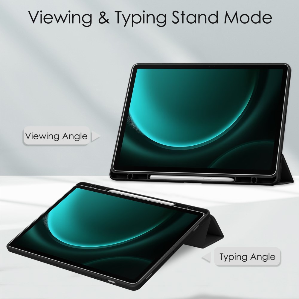 Galaxy Tab S9 FE Plus Fodral Hybrid Pennhllare Svart