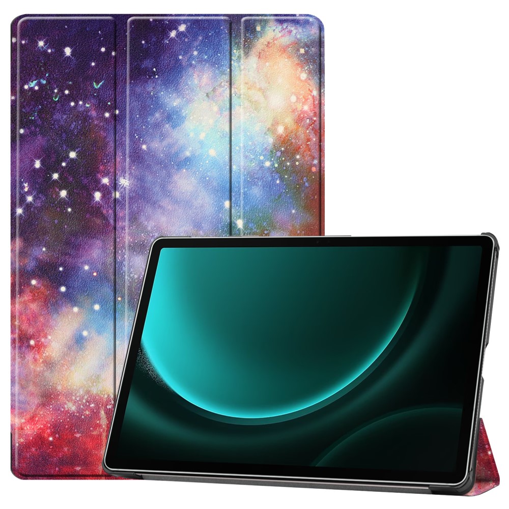 Galaxy Tab S9 FE Plus Fodral Tri-Fold Lder Cosmic Space
