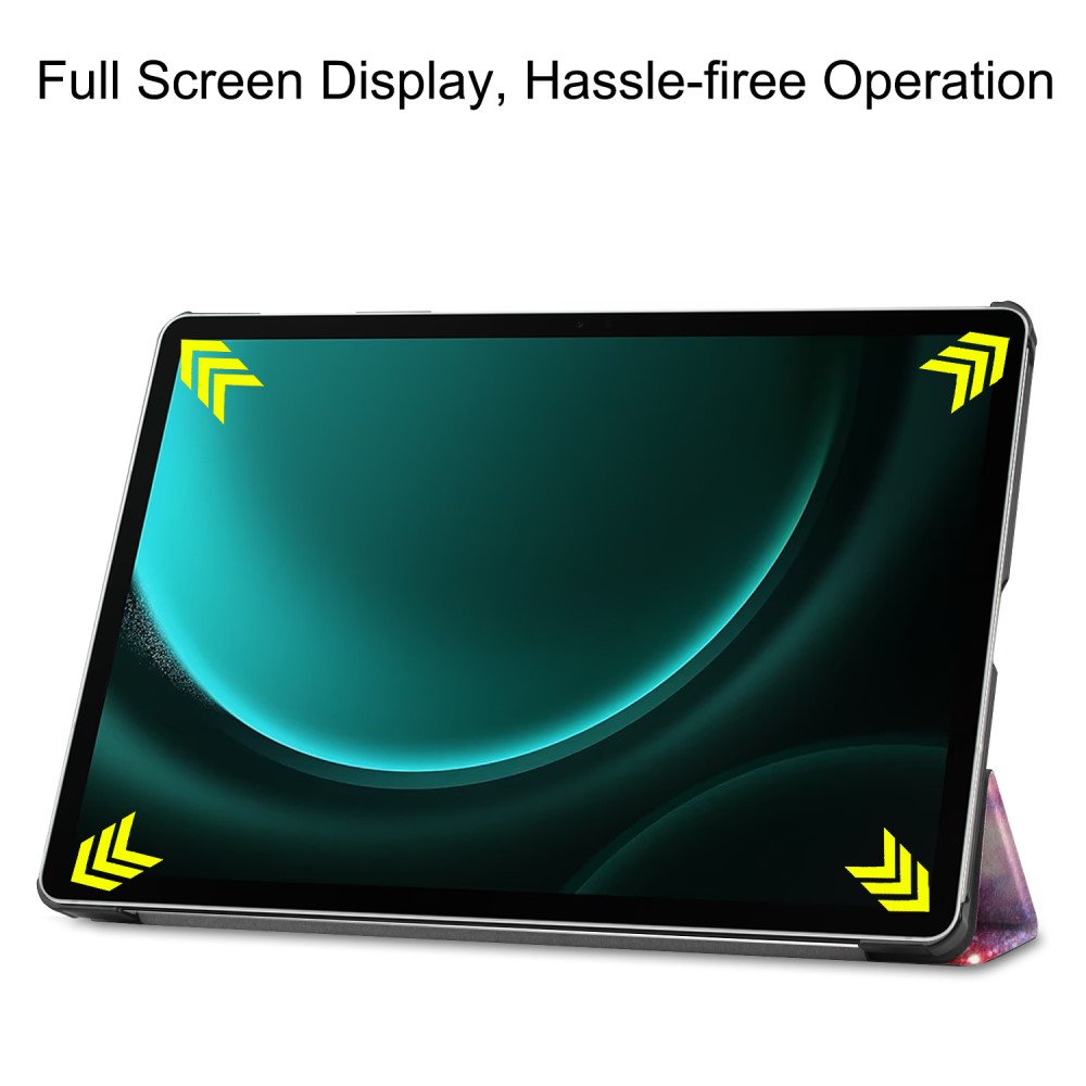 Galaxy Tab S9 FE Plus Fodral Tri-Fold Lder Cosmic Space