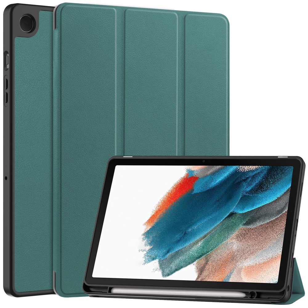 Samsung Galaxy Tab A9 Plus Fodral Tri-Fold Pennhllare Svartgrn
