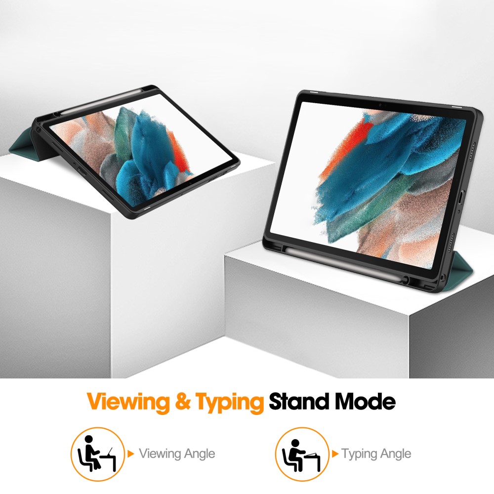Samsung Galaxy Tab A9 Plus Fodral Tri-Fold Pennhllare Svartgrn