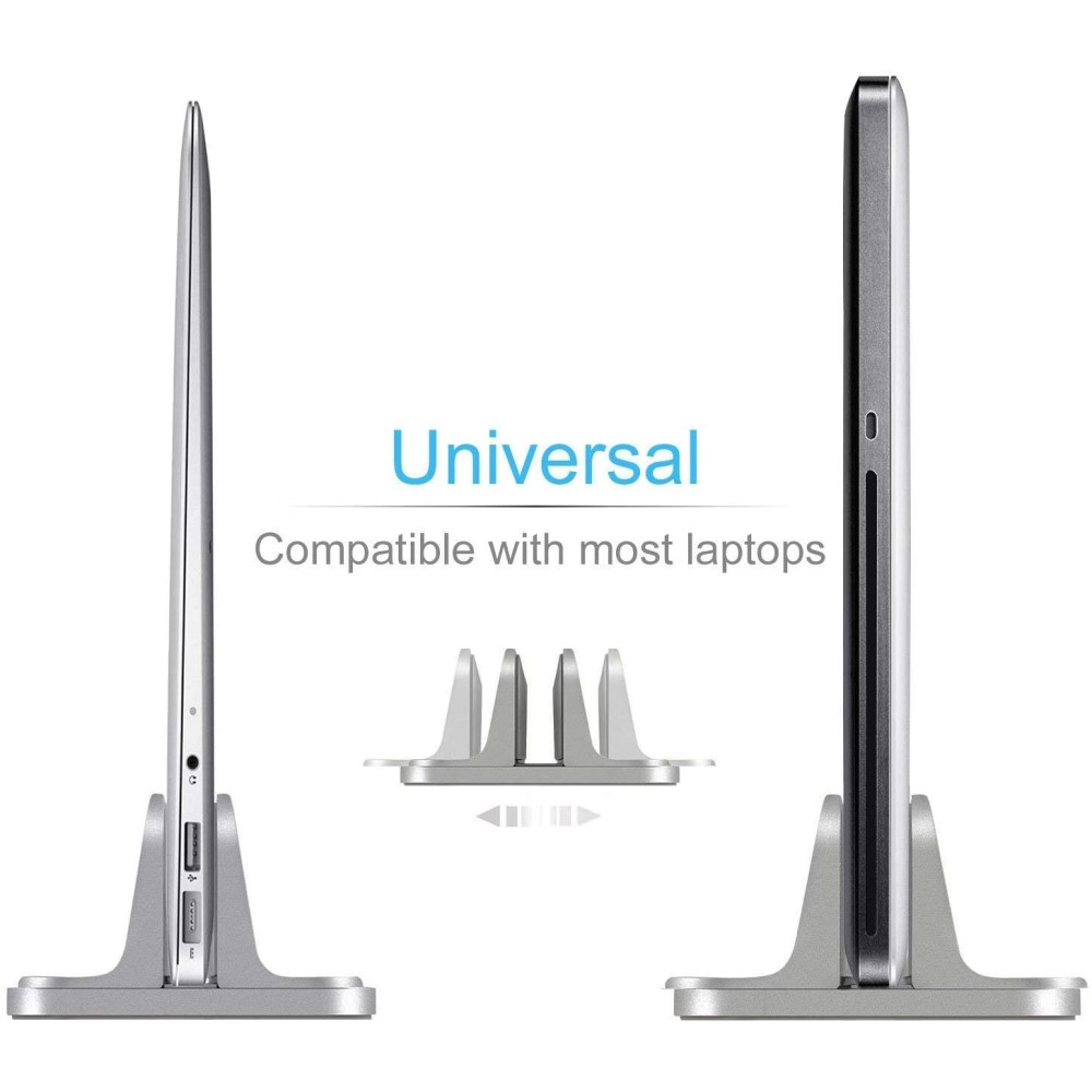 Universal Vertikal Aluminium Laptop Stativ Silver