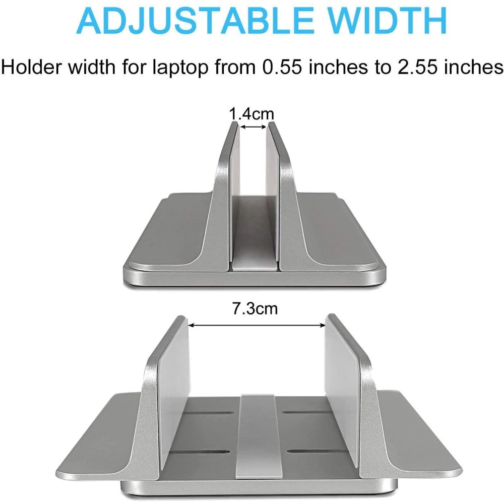 Universal Vertikal Aluminium Laptop Stativ Silver