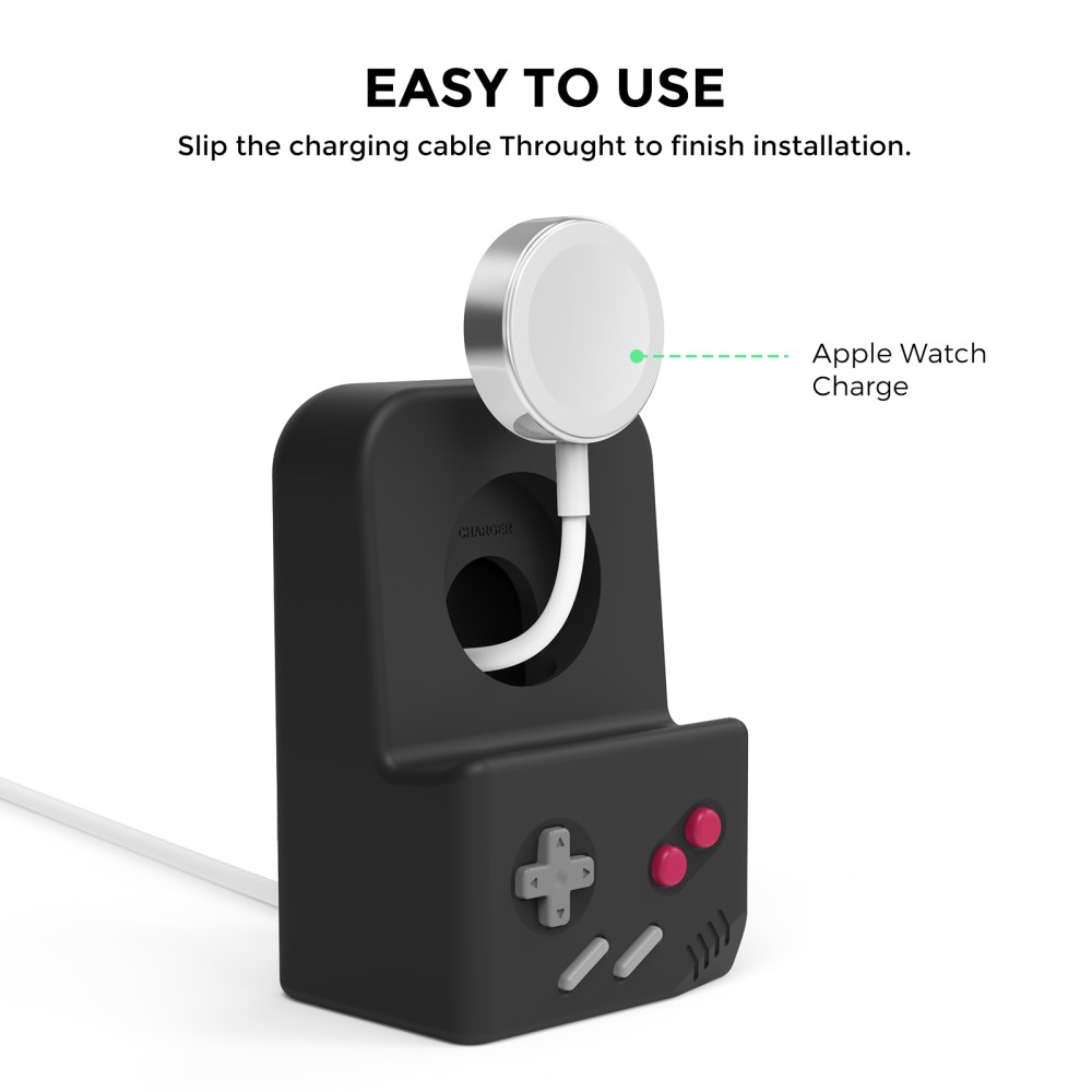 AHASTYLE Apple Watch Laddningsställ Gamepad Silikon Svart