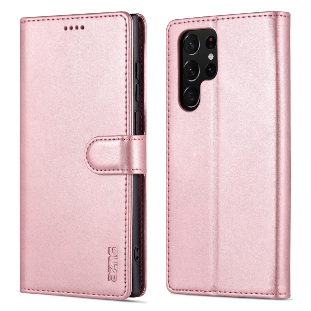 AZNS Samsung Galaxy S24 Ultra Fodral Retro Läder Roséguld