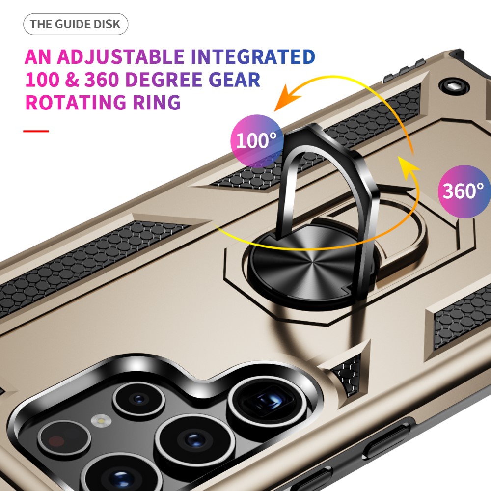 Samsung Galaxy S24 Ultra Skal Ring Hybrid Armor Guld