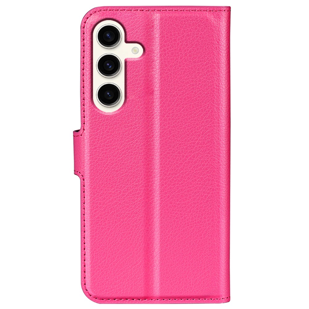 Samsung Galaxy S24 Plus Fodral Litchi Textur Rosa