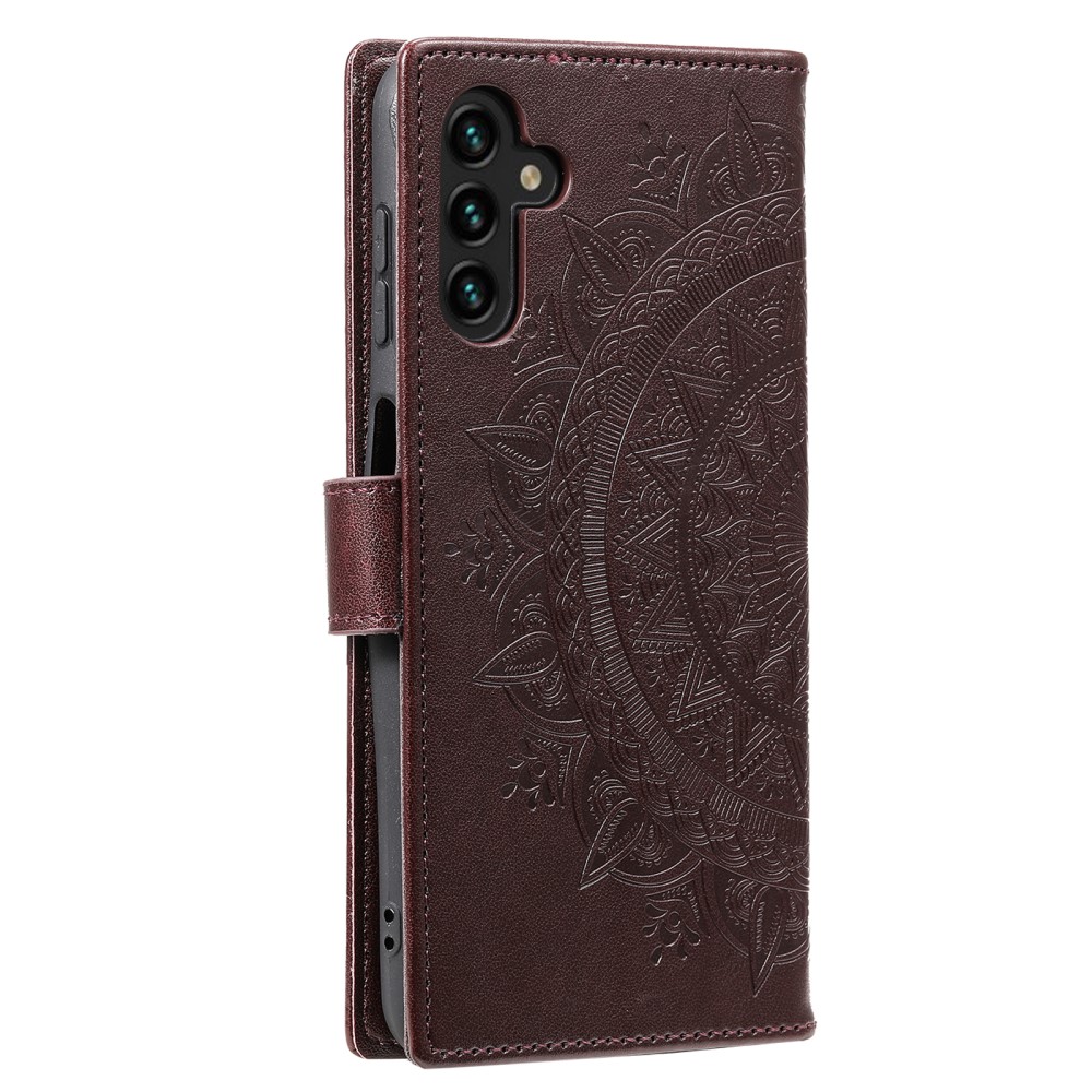 Samsung Galaxy S24 Fodral Mandala Lder Brun