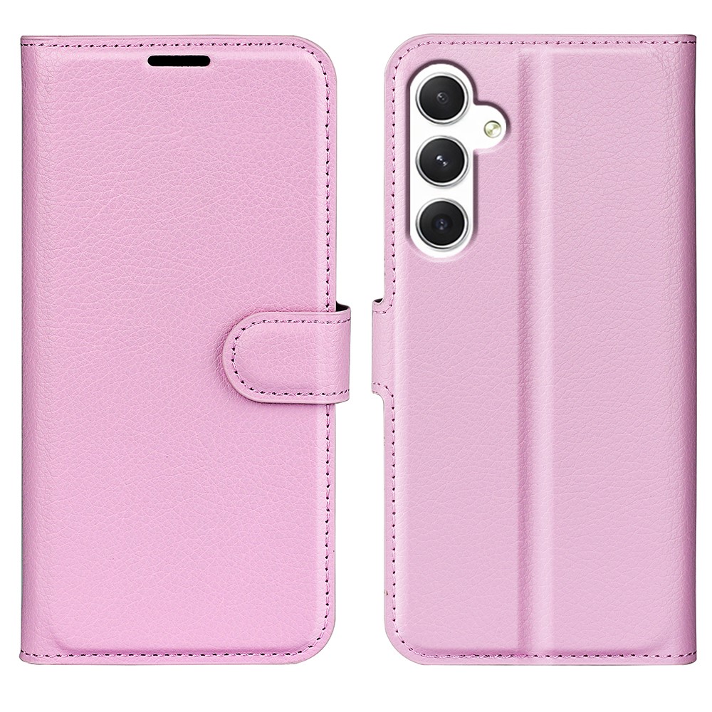 Samsung Galaxy S24 Fodral Litchi Lder Ljus Rosa