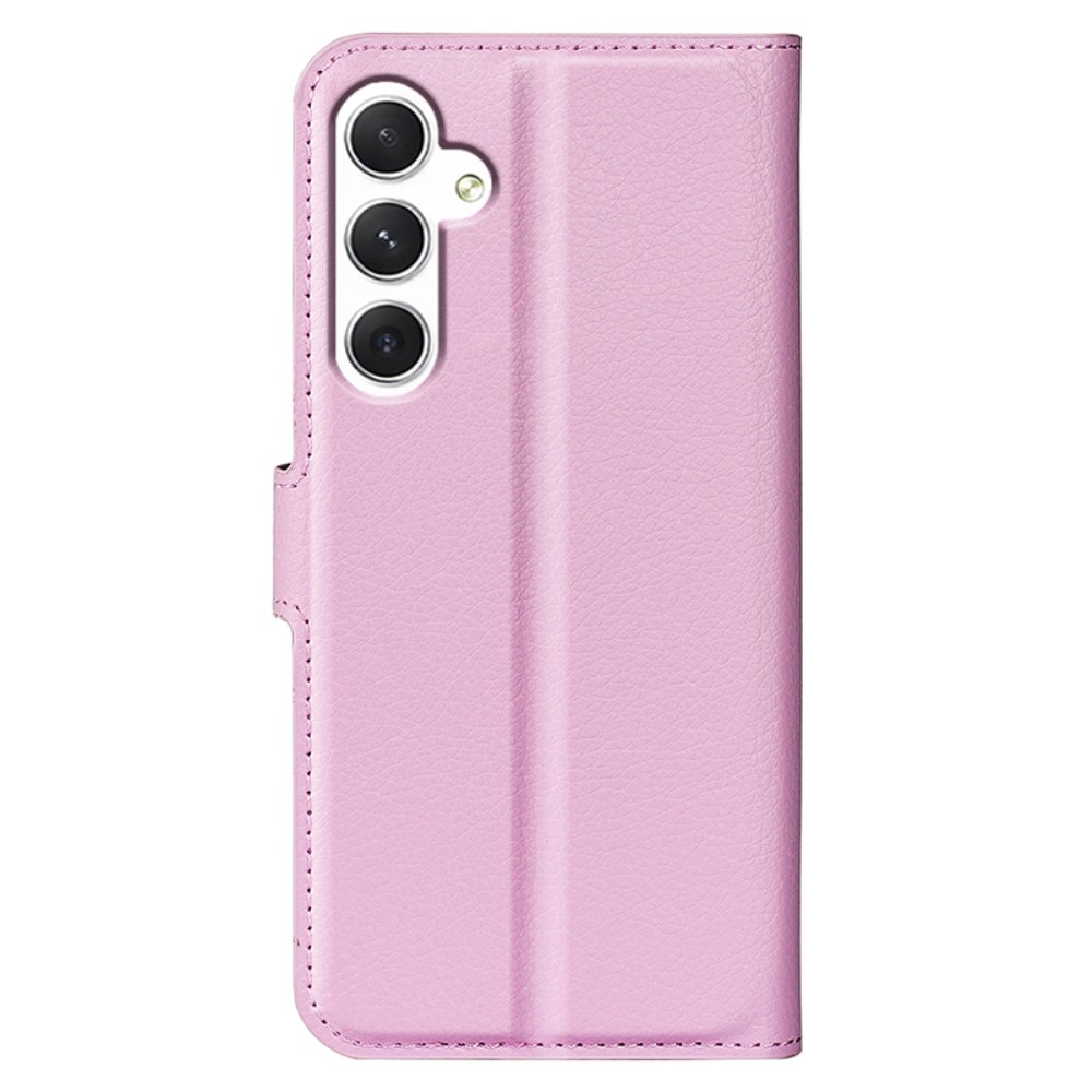 Samsung Galaxy S24 Fodral Litchi Lder Ljus Rosa