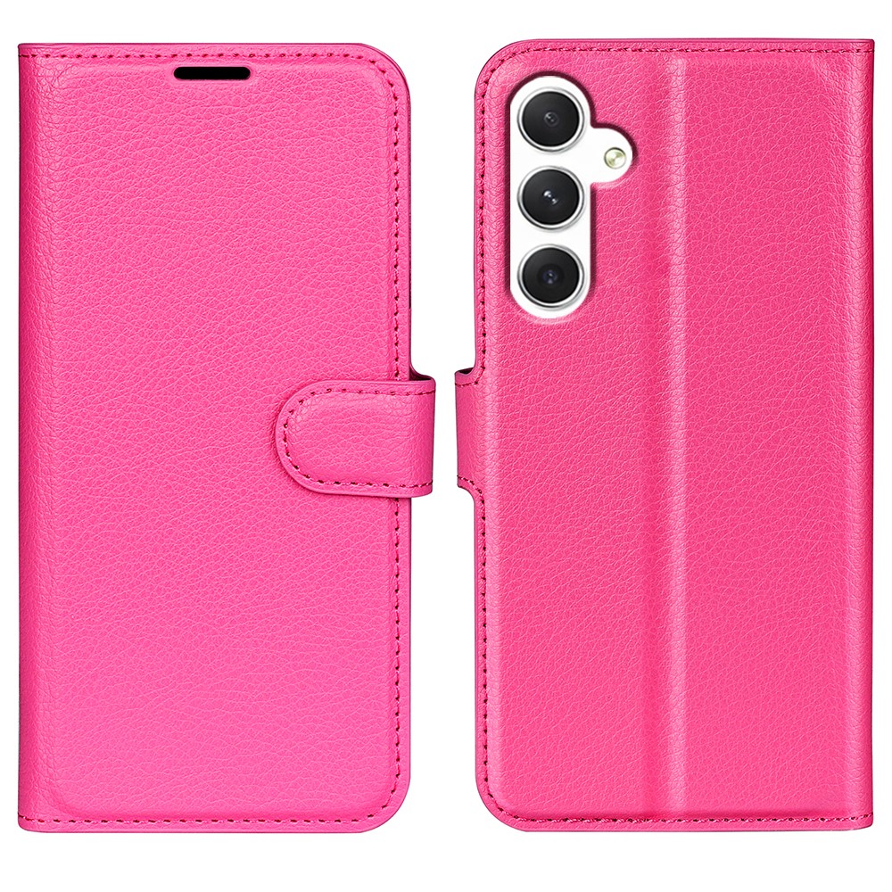 Samsung Galaxy S24 Fodral Litchi Lder Rosa