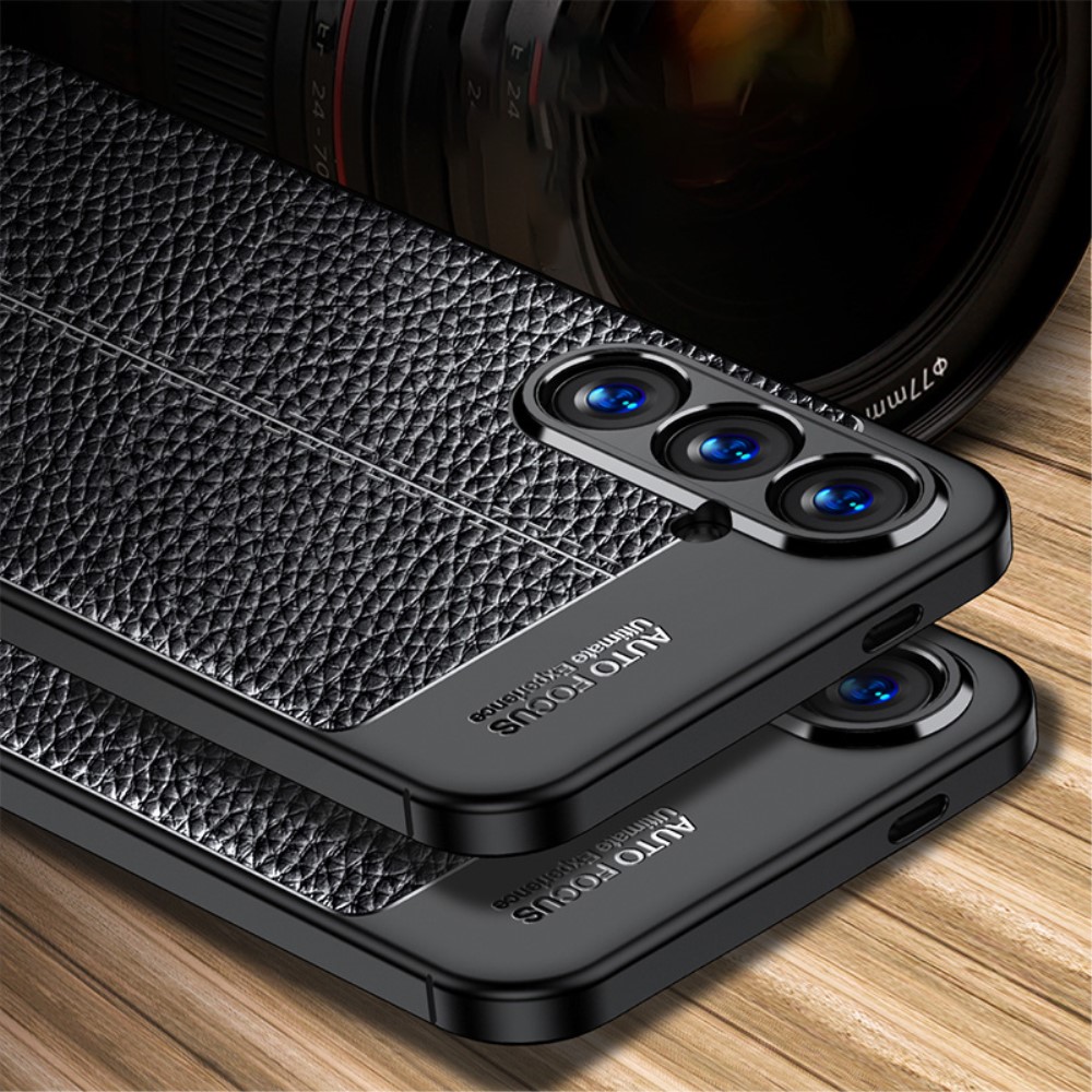 Samsung Galaxy S24 Skal Litchi Textur Bl