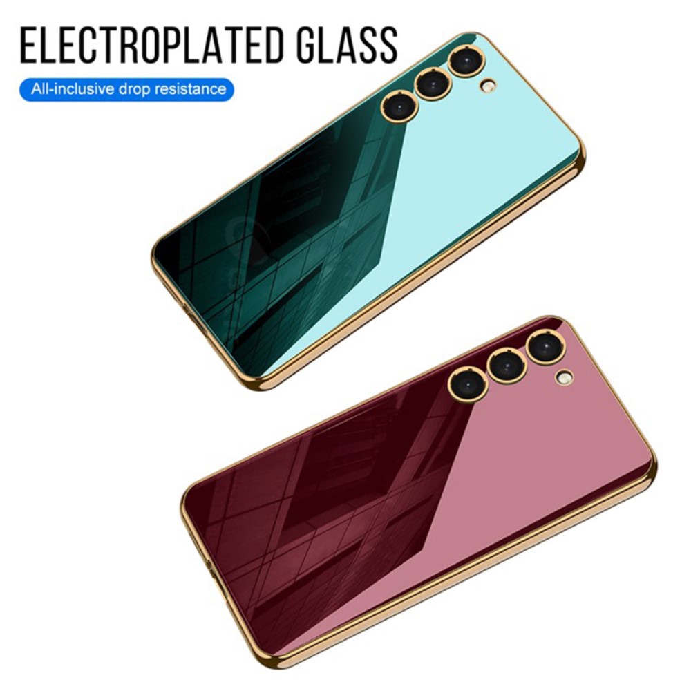 GKK Galaxy S24 Skal Härdat Glas Electroplate Svart