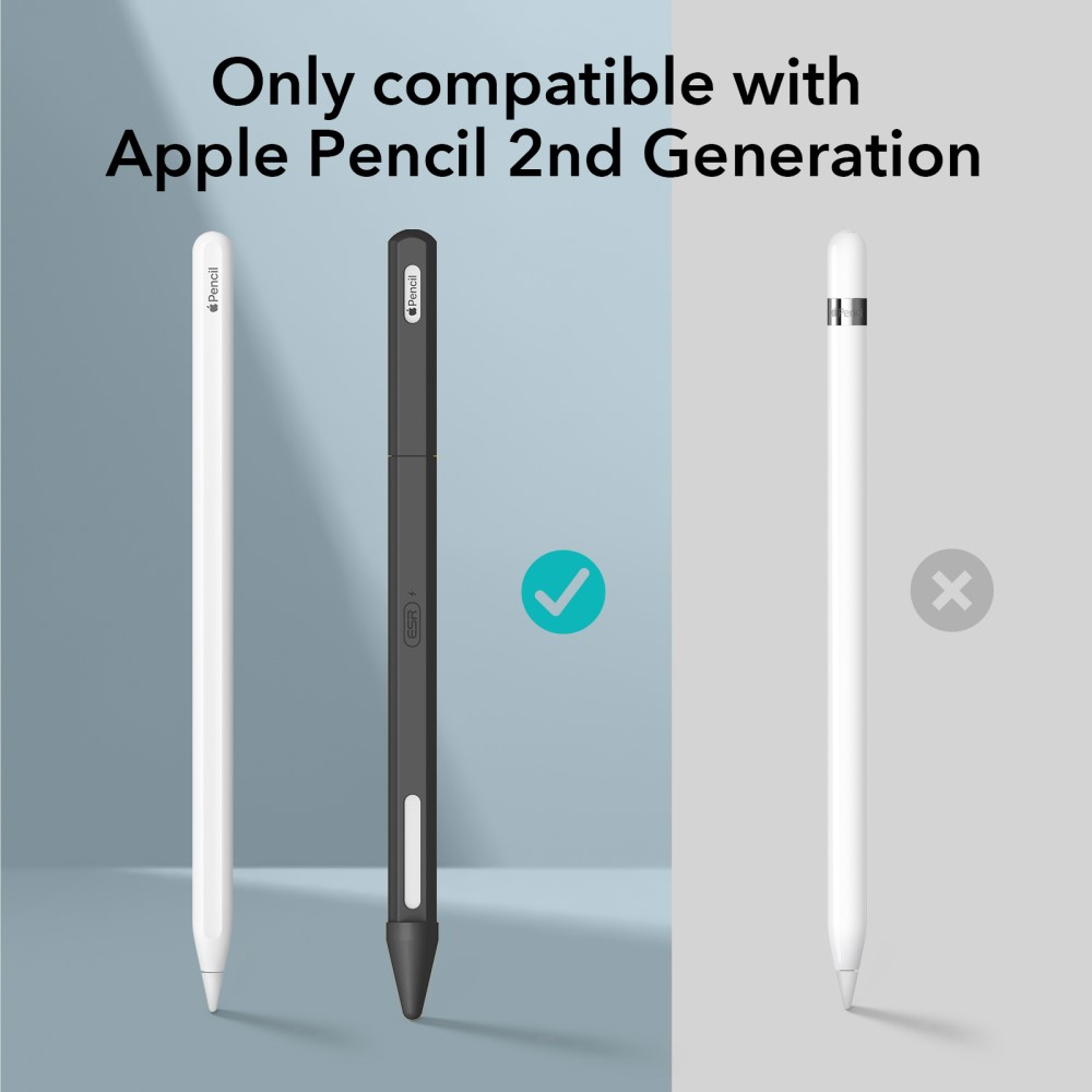 ESR Apple Pencil 2nd Gen Silikon Sleeve Svart/Grå