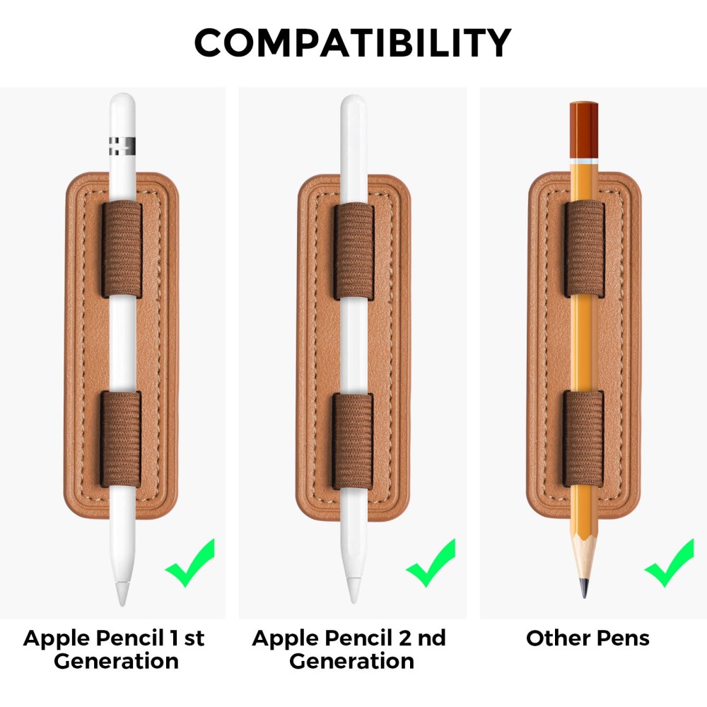 AHASTYLE Universal Stylus Pennhållare I PU-Läder Brun