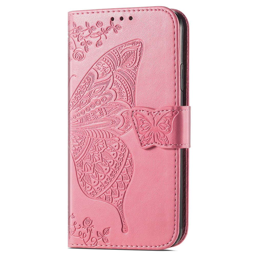 Samsung Galaxy A25 5G Fodral Lder Big Butterfly Rosa