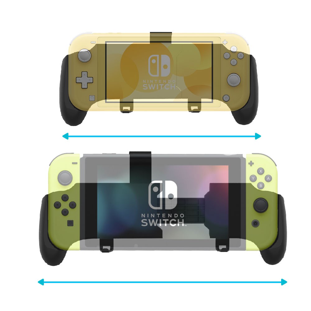 JYS Nintendo Switch/Switch Lite 2in1 Infällbar Skyddsfodral Med Fäste Svart