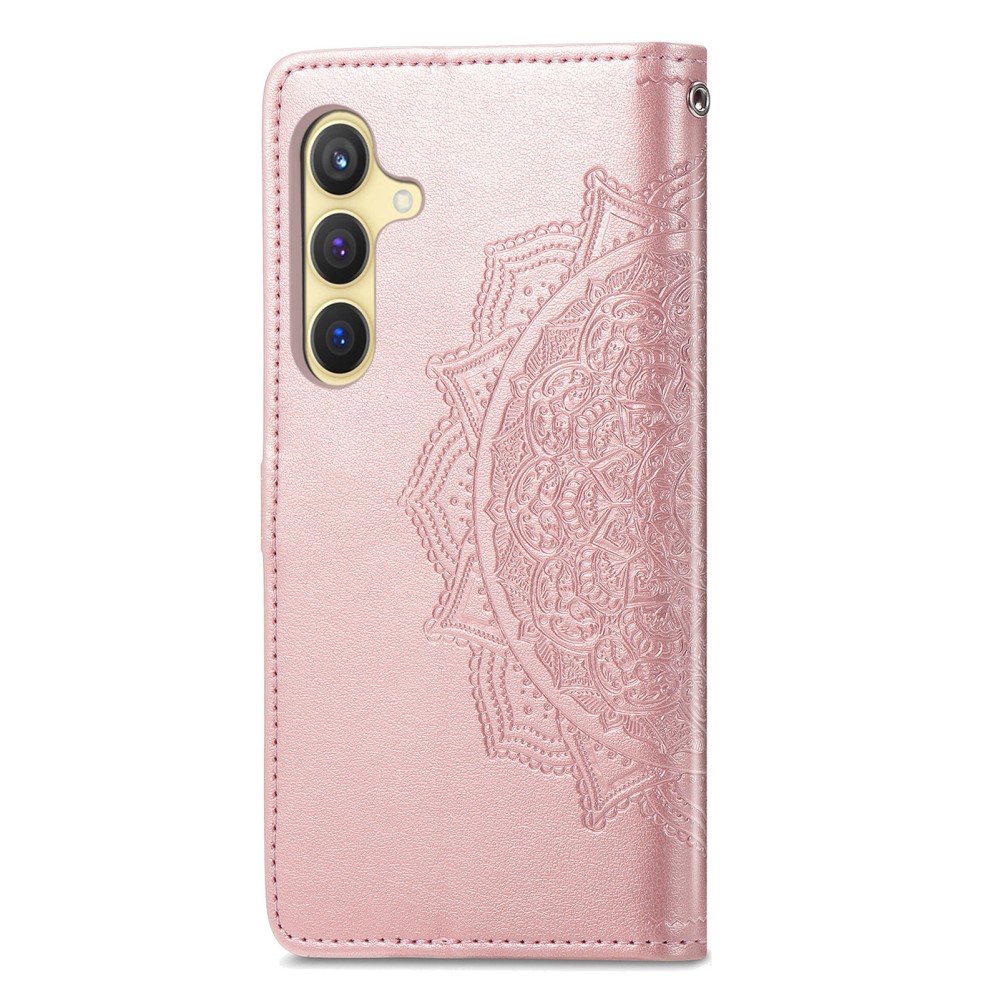 Samsung Galaxy S24 Fodral Mandala Tryck Rosguld