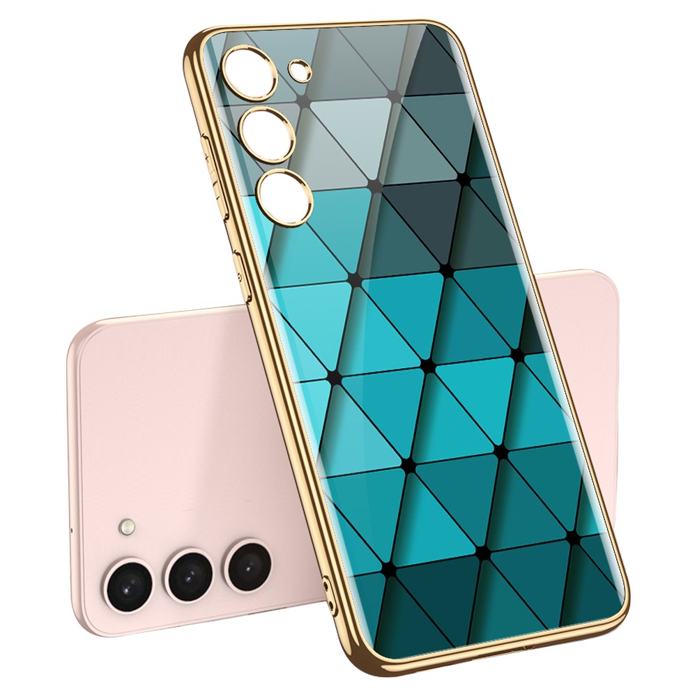 GKK Galaxy S24 Plus Skal Hrdat Glas Electroplate Rhombus Bl