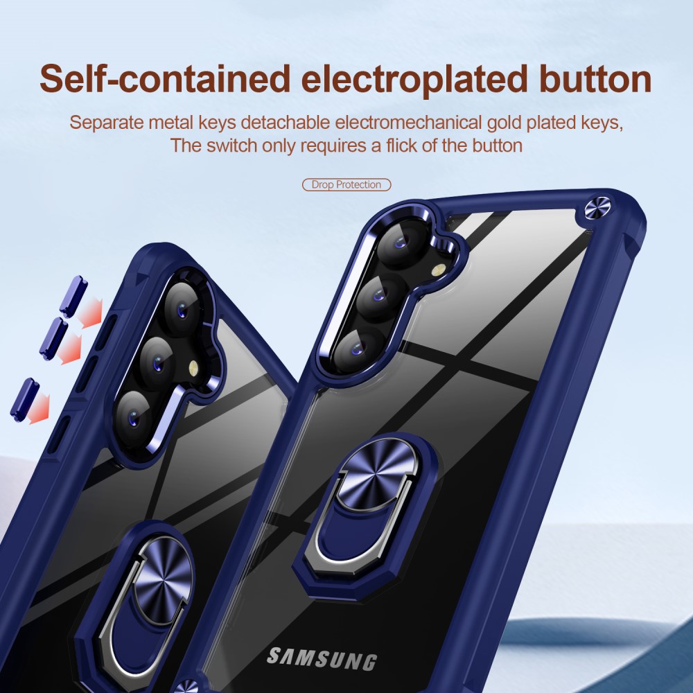 Samsung Galaxy S24 Plus Skal Shockproof Ring Hybrid Bl