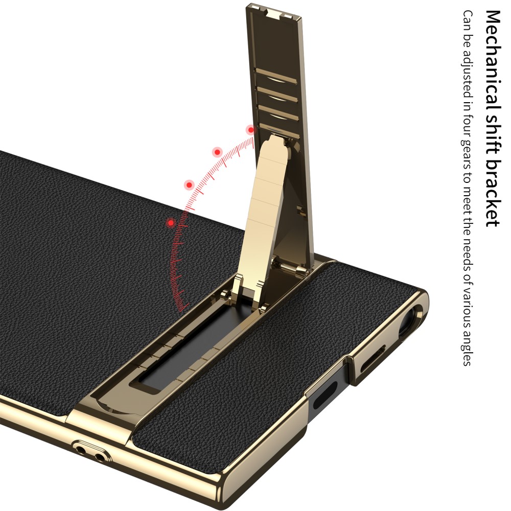 GKK Galaxy S24 Ultra Skal Electroplate Kickstand Vinröd