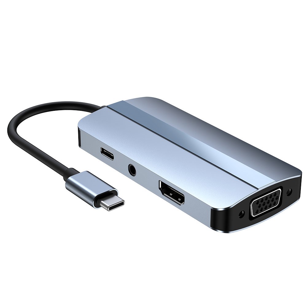 7in1 100W USB-C Dockningsstation VGA/USB-C/USB 3.0 Bl