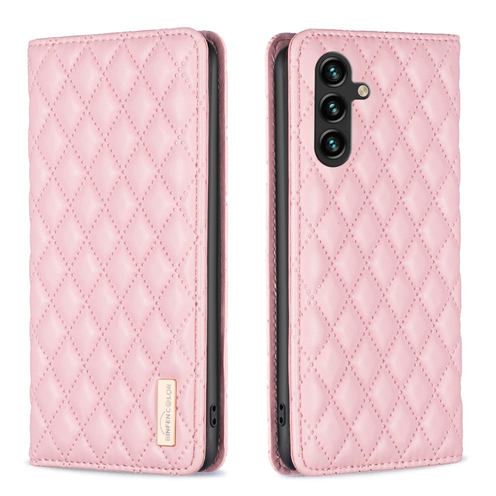 Samsung Galaxy A35 5G Fodral Flip Diamond Lder Ljus Rosa