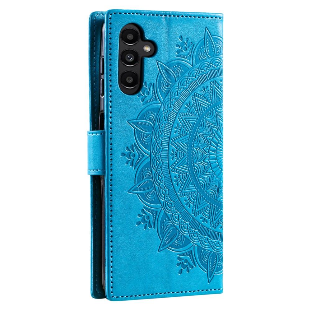 Samsung Galaxy A35 5G Fodral Mandala Läder Blå