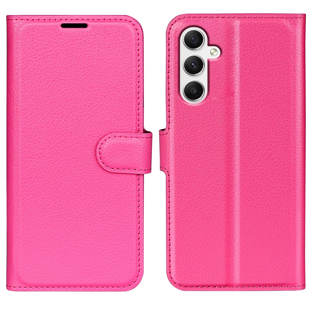 Samsung Galaxy A35 5G Fodral Läder Litchi Rosa