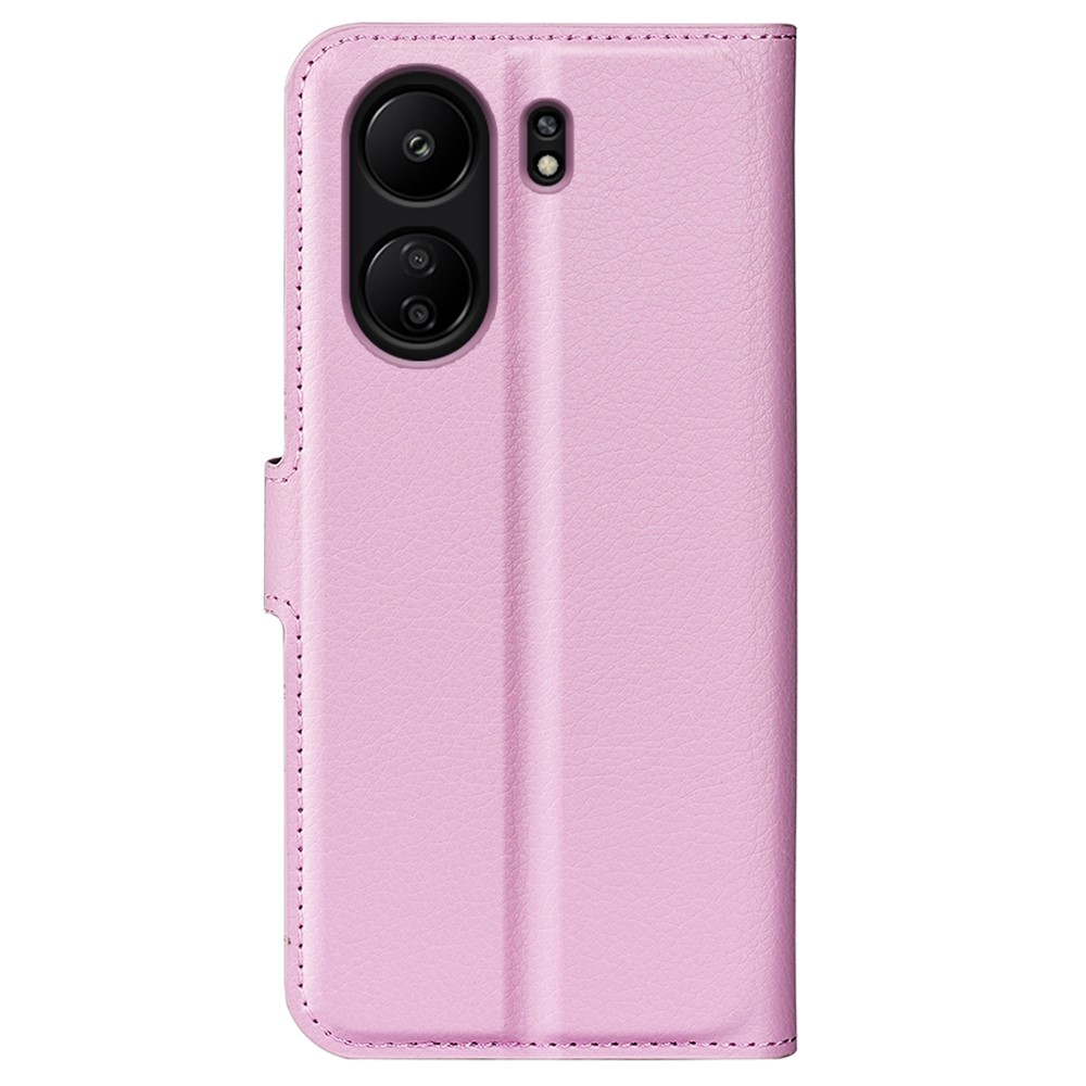 Xiaomi Redmi 13C 4G Fodral Litchi Lder Ljus Rosa