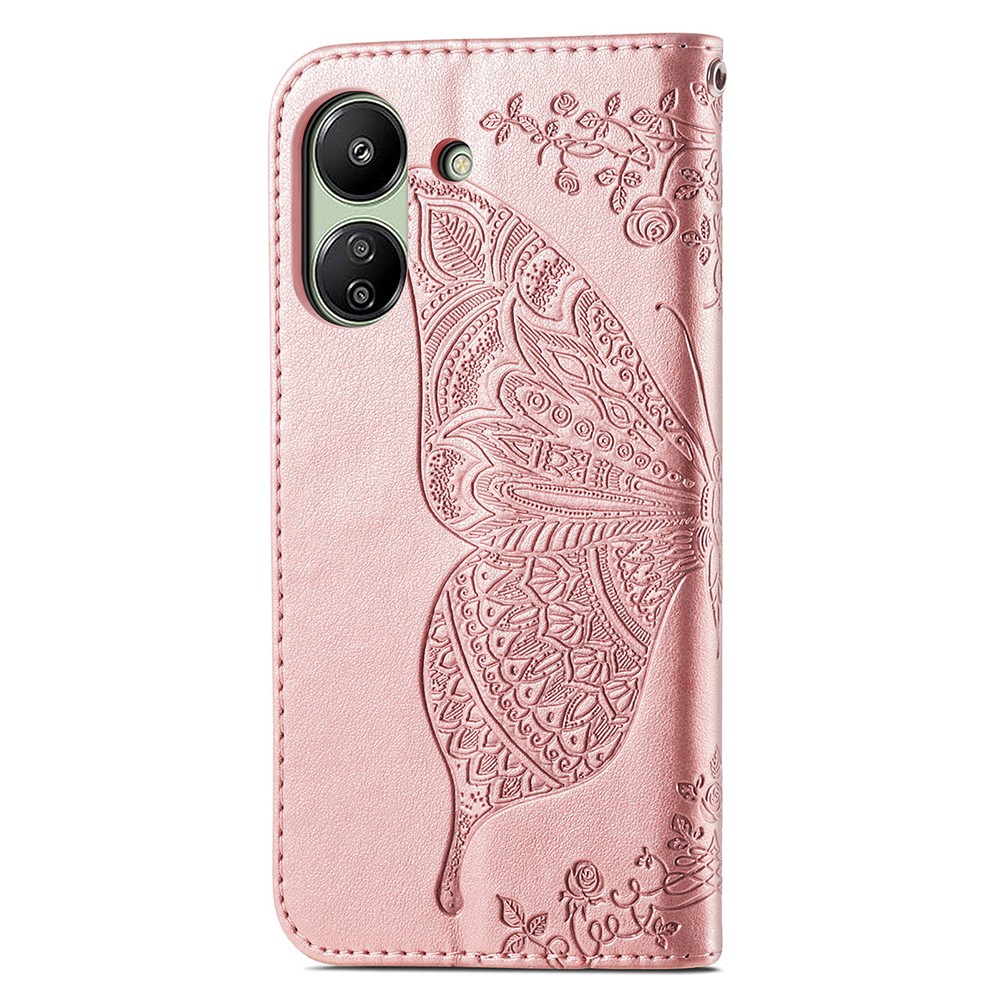 Xiaomi Redmi 13C 4G Fodral Big Butterfly Roséguld