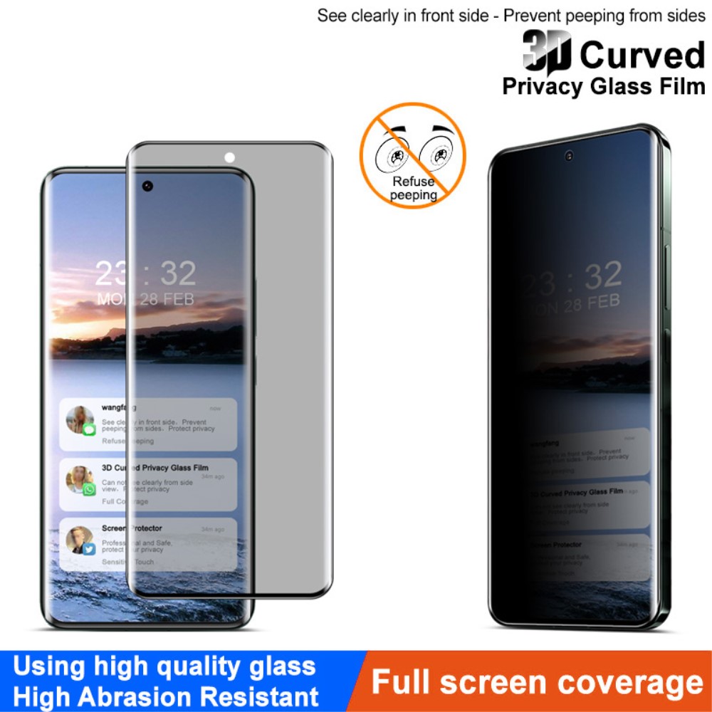IMAK Xiaomi 14 Ultra Skrmskydd 3D Hrdat Glas Privacy
