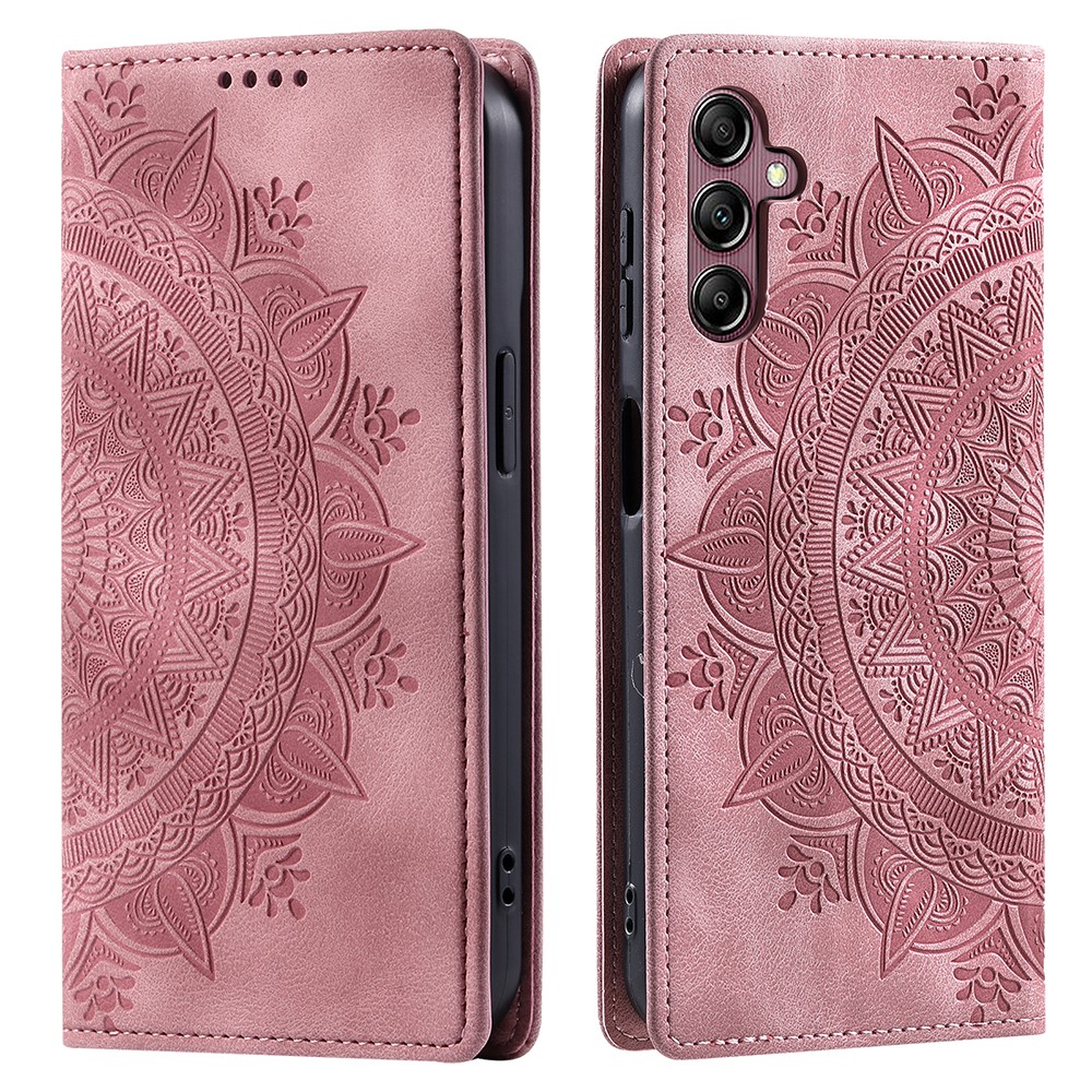 Samsung Galaxy A55 5G Fodral Mandala Flip Läder Roséguld