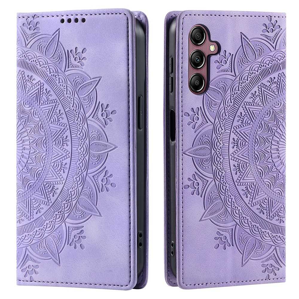 Samsung Galaxy A55 5G Fodral Mandala Flip Läder Lila