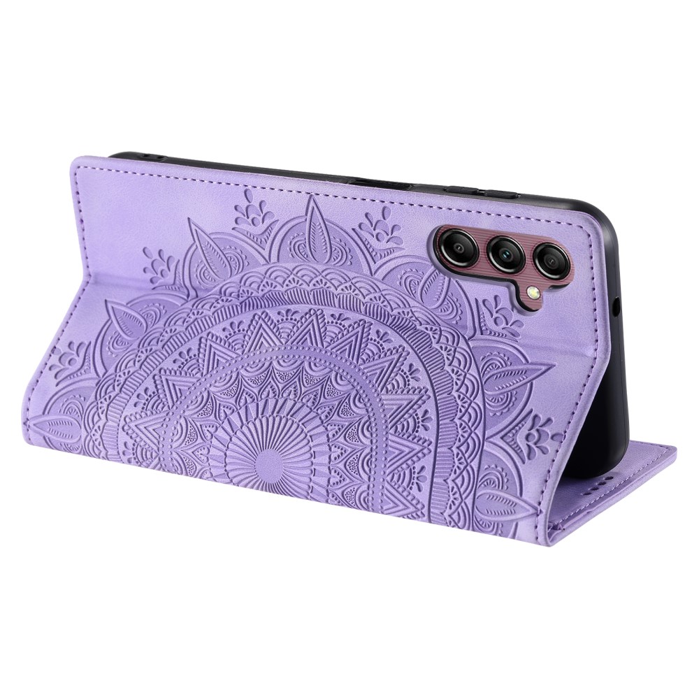 Samsung Galaxy A55 5G Fodral Mandala Flip Läder Lila