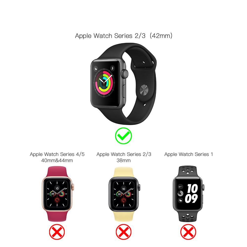 ShellBox Armband Apple Watch 42 mm Vattentätt Skal Svart