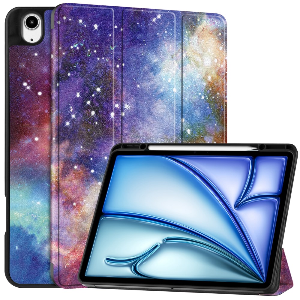 iPad Air 13 2024 Tri-Fold Fodral Med Pennhllare Galaxy