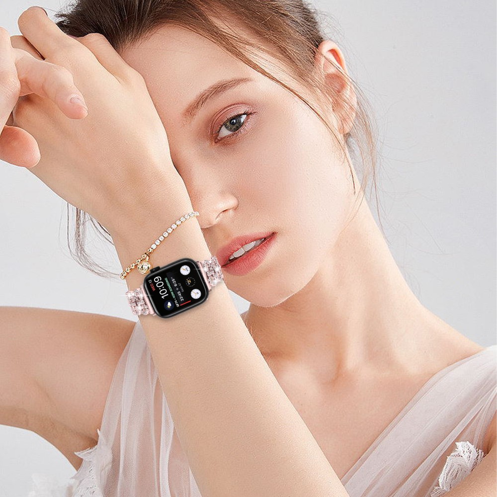 Apple Watch 38/40/41mm Metal Bling Armband Rosguld