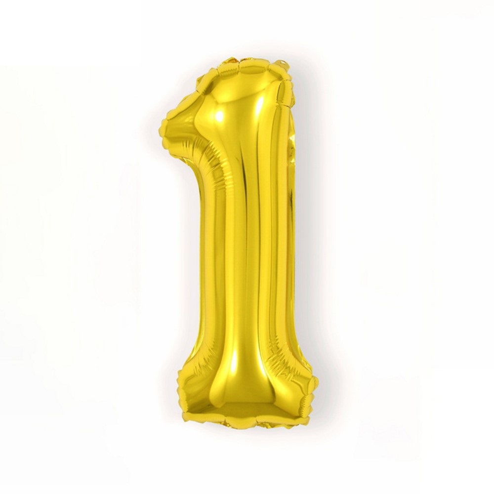 Sifferballong Nummer 1 40 cm Guld