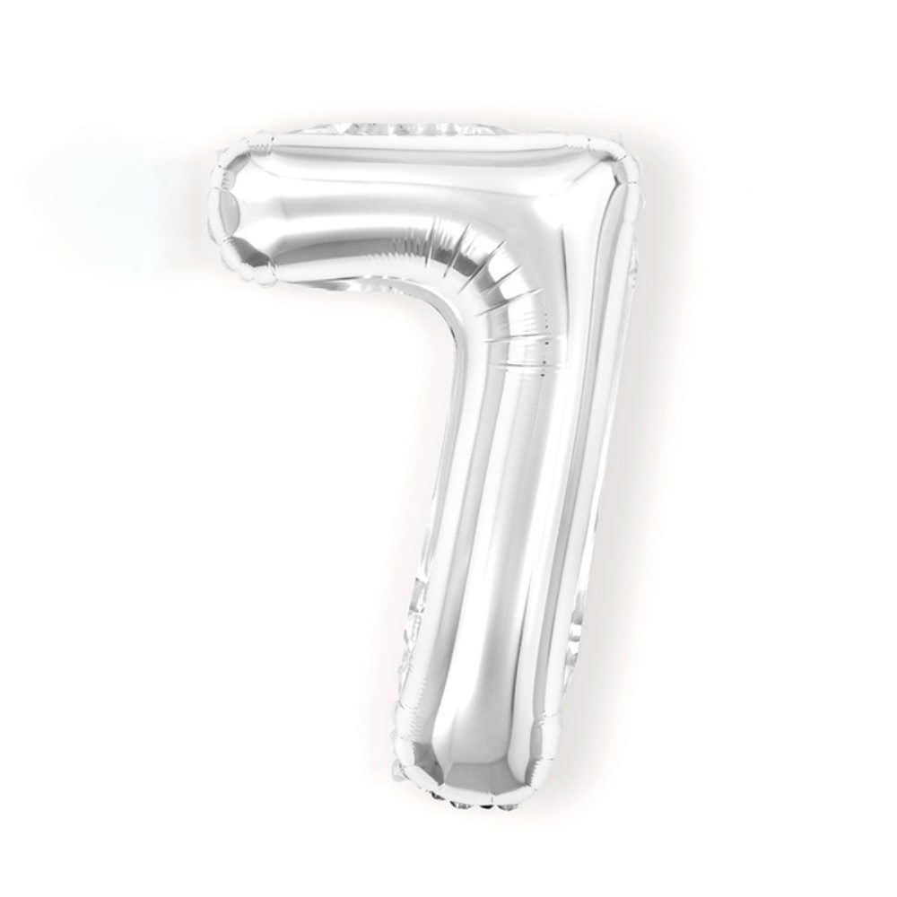 Sifferballong Numemr 7 40 cm Silver
