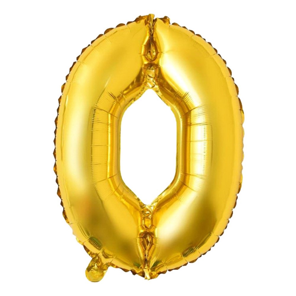 Sifferballong Nummer 0 70 cm Guld