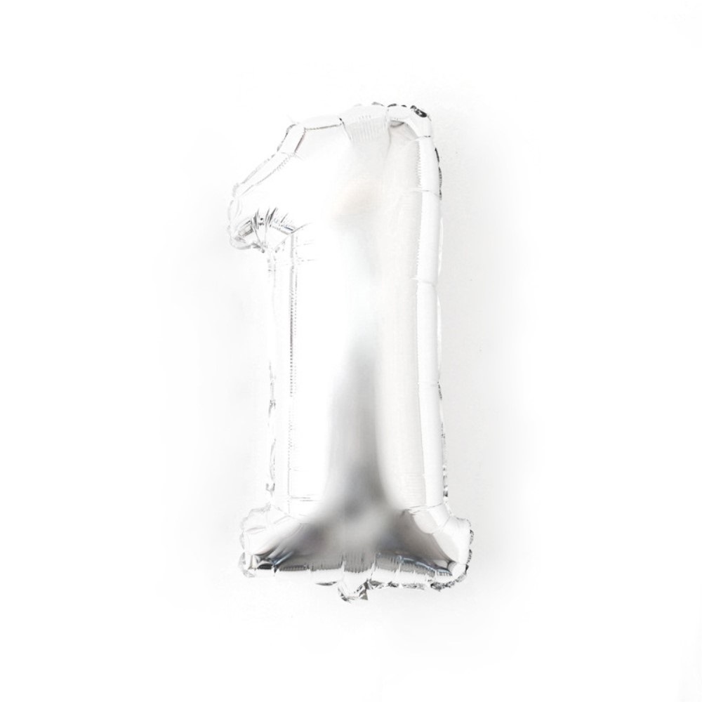 Sifferballong Nummer 1 70 cm Silver