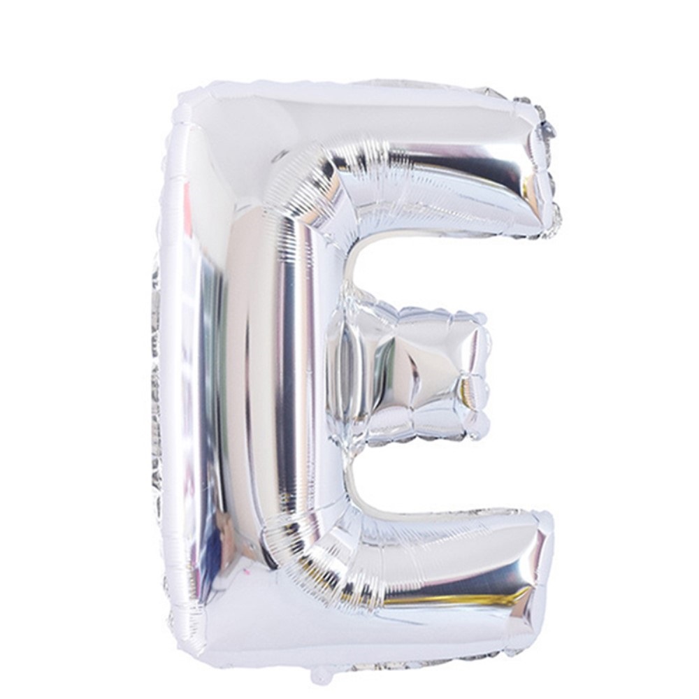Bokstavsballong E 70 cm Silver