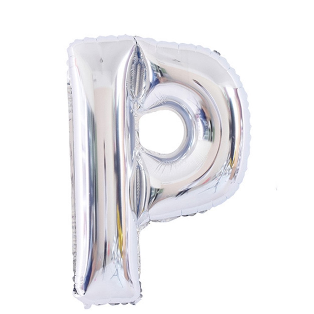 Bokstavsballong P 70 cm Silver